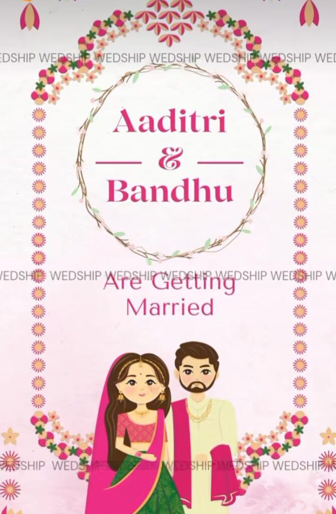 Pink Background Theme Wedding Invitation Video