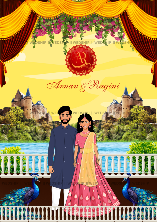 Royal Yellow Theme Wedding Invitation Card | Wedding Card