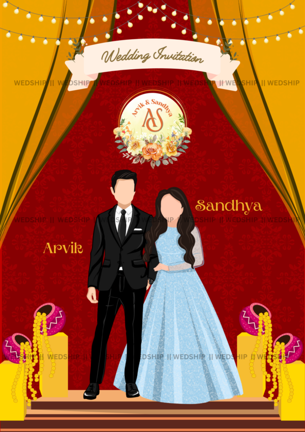 Royal Red Theme Wedding Invitation Card | Digital Wedding Card