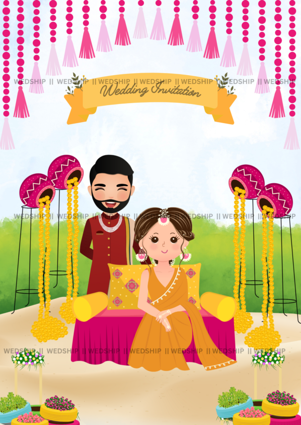 Open Air Theme Wedding Invitation Card | Digital Wedding Card