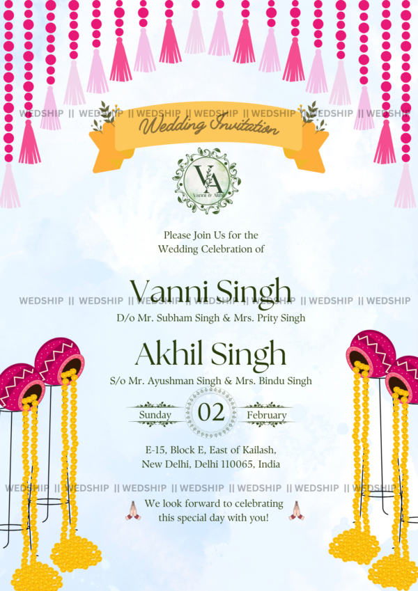 Open Air Theme Wedding Invitation Card | Digital Wedding Card