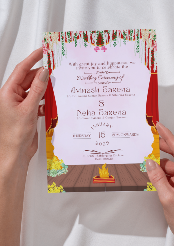 Lite Theme Wedding Invitation Card | Digital Wedding Card