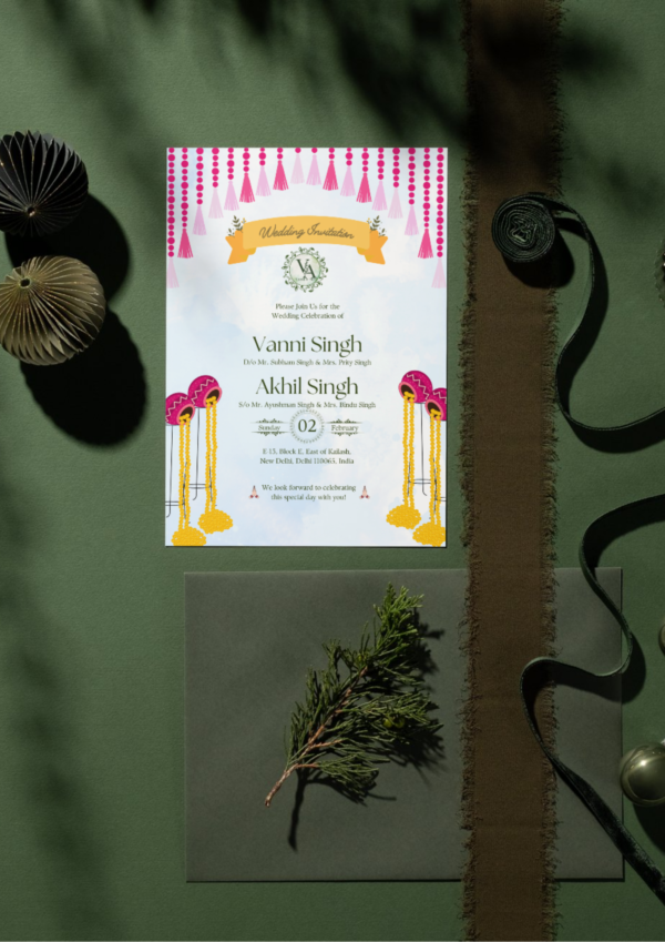 Open Air Theme Wedding Invitation Card | Digital Wedding Card