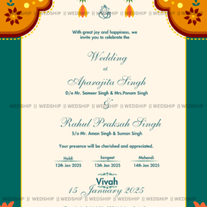 Elegant Theme Wedding Invitation Card | Digital Wedding Card